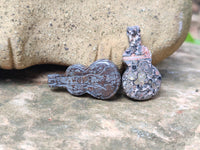 Hand Made Mixed Set Of 12 Gemstone Guitar Pendants - Sold Per Box - From Southern Africa