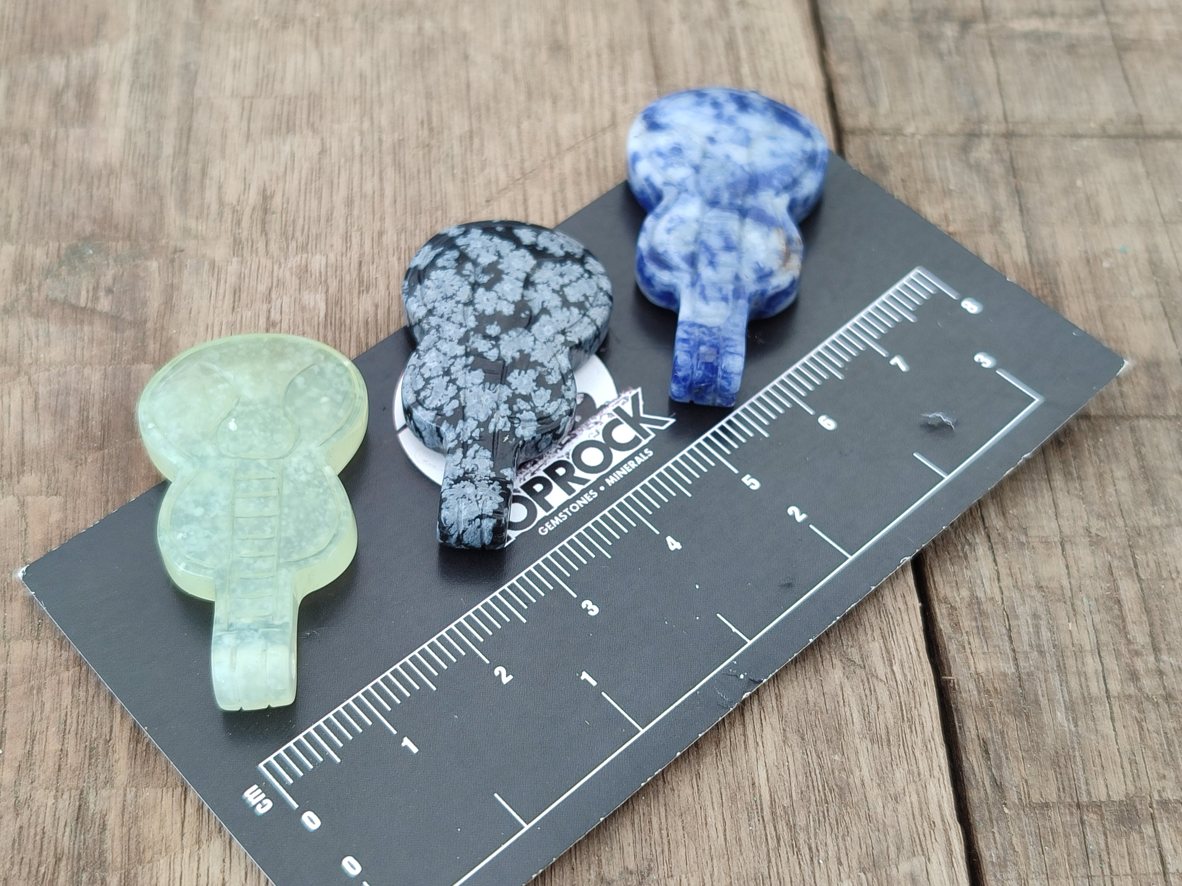 Hand Made Mixed Set Of 12 Gemstone Guitar Pendants - Sold Per Box - From Southern Africa - Toprock Gemstones and Minerals 