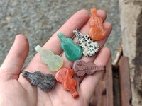 Hand Made Mixed Set Of 12 Gemstone Guitar Pendants - Sold Per Box - From Southern Africa