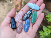 Hand Made Mixed Set Of 12 Gemstone Maize / Corn Cob Pendants - Sold Per Box - From World