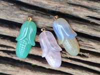 Hand Made Mixed Set Of 12 Gemstone Maize / Corn Cob Pendants - Sold Per Box - From World