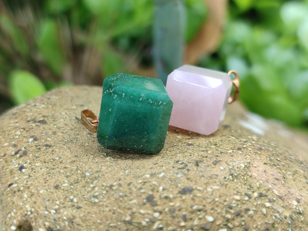 Hand Made Mixed Box Set of 12 Gemstone Dice Pendants - Sold Per Box - From World
