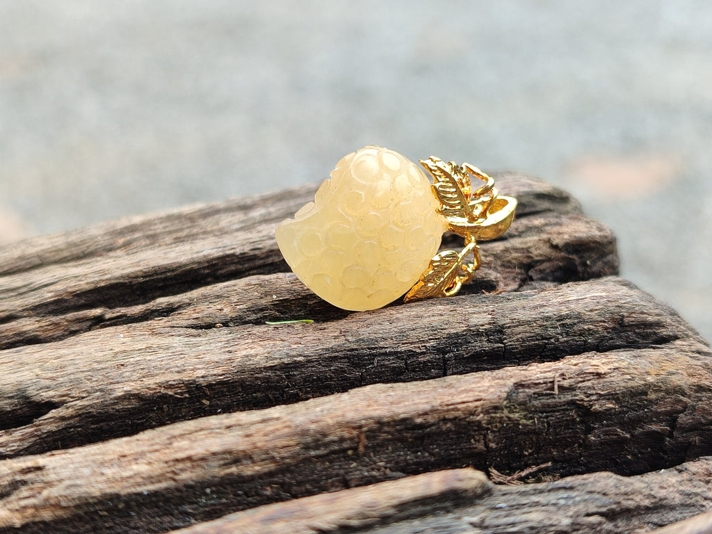 Hand Made Mixed Box Set of 12 Gemstone Strawberry Pendants with Gold Leaf Clasp - Sold Per Box - From World - Toprock Gemstones and Minerals 