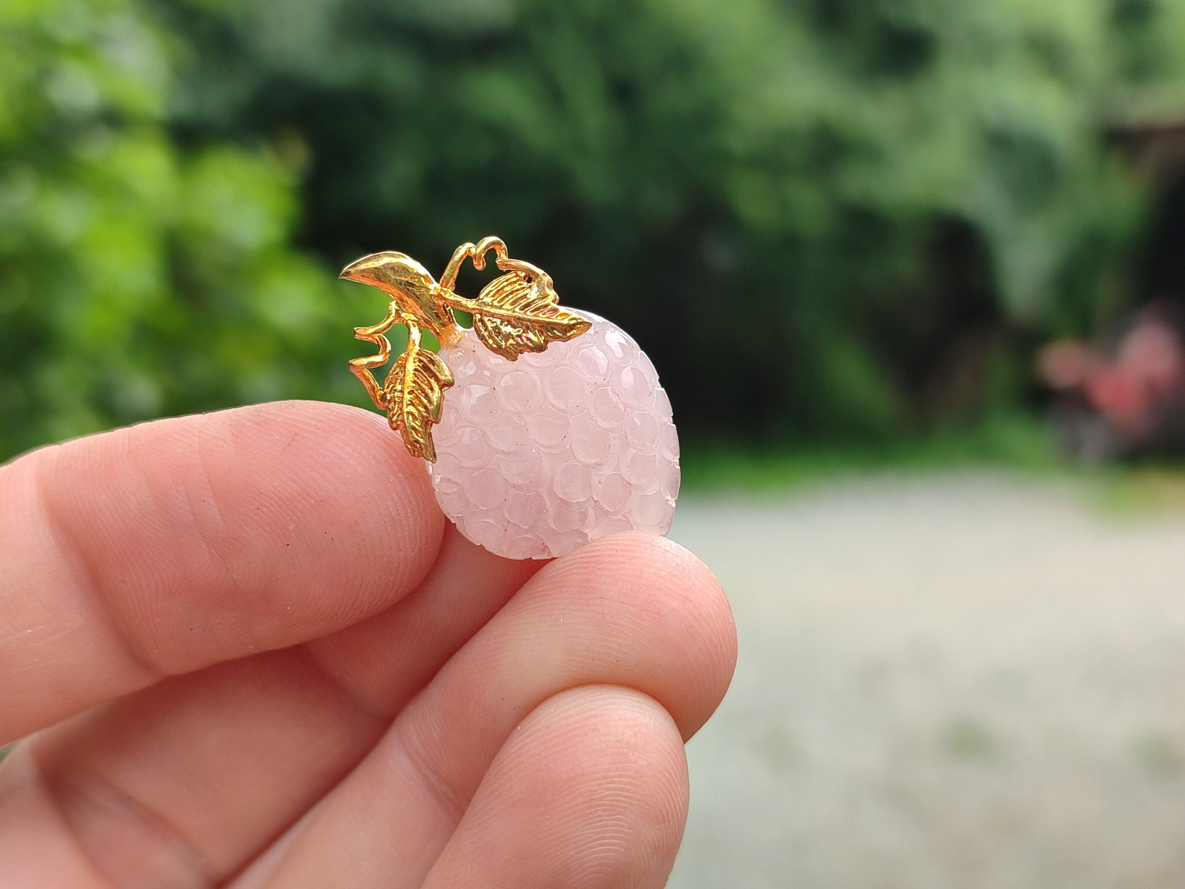 Hand Made Mixed Box Set of 12 Gemstone Strawberry Pendants with Gold Leaf Clasp - Sold Per Box - From World - Toprock Gemstones and Minerals 