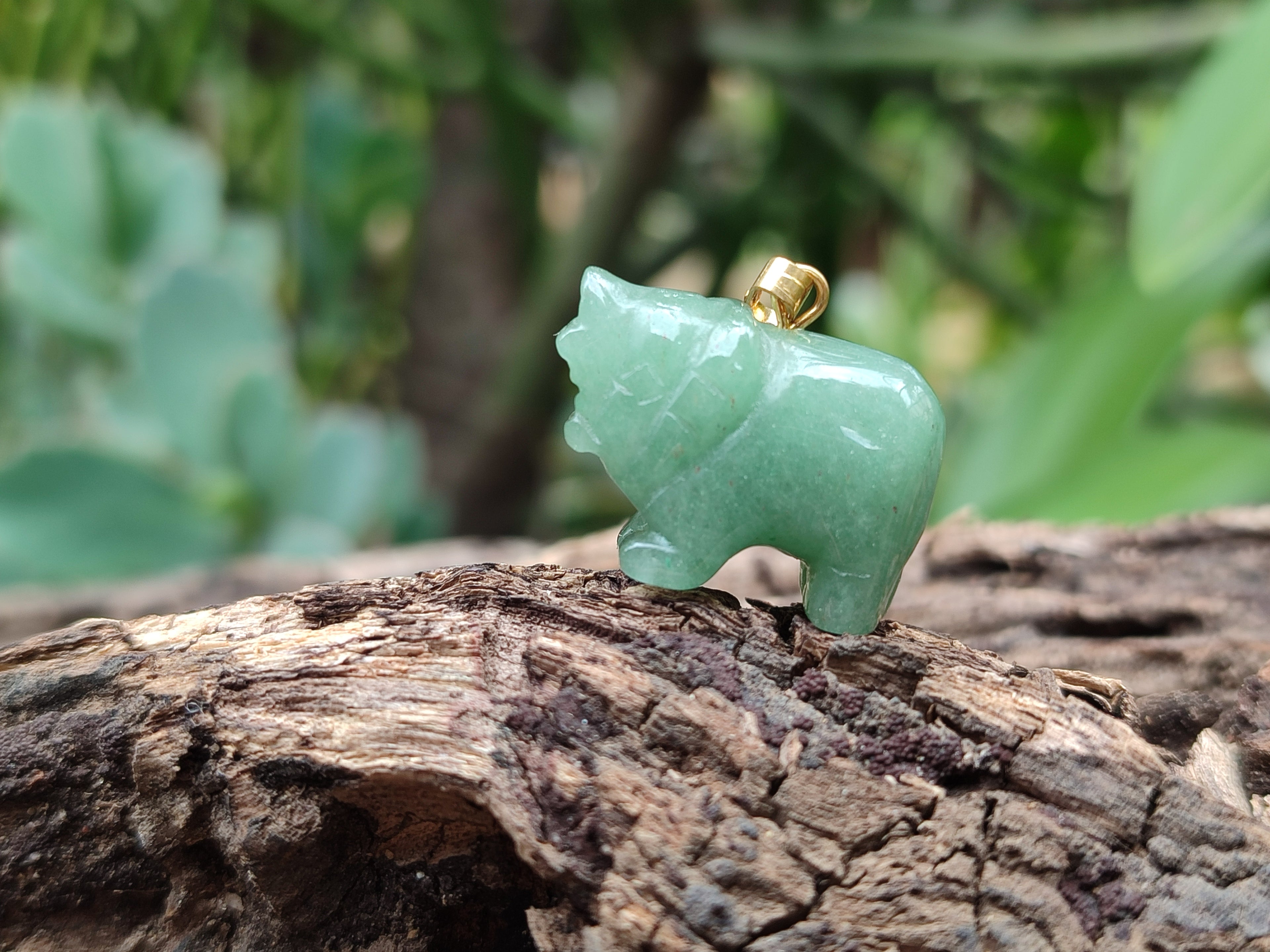 Hand Made Mixed Box Set of 12 Gemstone Elephant Pendants with Gold Clasp - Sold Per Box - From World - Toprock Gemstones and Minerals 