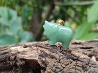 Hand Made Mixed Box Set of 12 Gemstone Elephant Pendants with Gold Clasp - Sold Per Box - From World