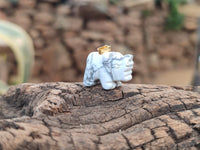 Hand Made Mixed Box Set of 12 Gemstone Elephant Pendants with Gold Clasp - Sold Per Box - From World