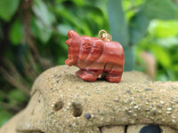 Hand Made Mixed Box Set of 12 Gemstone Elephant Pendants with Gold Clasp - Sold Per Box - From World