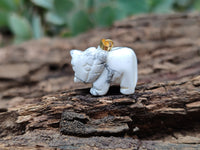 Hand Made Mixed Box Set of 12 Gemstone Elephant Pendants with Gold Clasp - Sold Per Box - From World