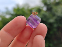 Hand Made Mixed Box Set of 20 Gemstone Dice Pendants with Gold Clasp - Sold Per Box - From World