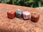 Hand Made Mixed Box Set of 20 Gemstone Dice Pendants with Gold Clasp - Sold Per Box - From World - Toprock Gemstones and Minerals 