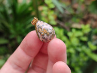 Hand Made Mixed Box Set of 12 Mini Gemstone Teardrop Pendants with Gold Clasp - Sold Per Box - From World