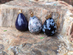 Hand Made Mixed Box Set of 12 Mini Gemstone Teardrop Pendants with Gold Clasp - Sold Per Box - From World - Toprock Gemstones and Minerals 