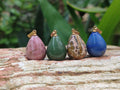 Hand Made Mixed Box Set of 12 Mini Gemstone Teardrop Pendants with Gold Clasp - Sold Per Box - From World - Toprock Gemstones and Minerals 