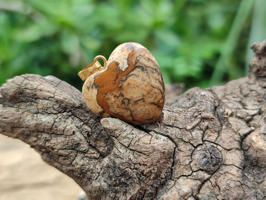 Hand Made Mixed Box Set of 12 Mini Gemstone Heart Pendants with Gold Clasp - Sold Per Box - From World - Toprock Gemstones and Minerals 