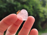 Hand Made Mixed Box Set of 12 Mini Gemstone Heart Pendants with Gold Clasp - Sold Per Box - From World