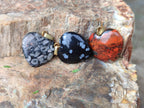 Hand Made Mixed Box Set of 12 Mini Gemstone Heart Pendants with Gold Clasp - Sold Per Box - From World - Toprock Gemstones and Minerals 