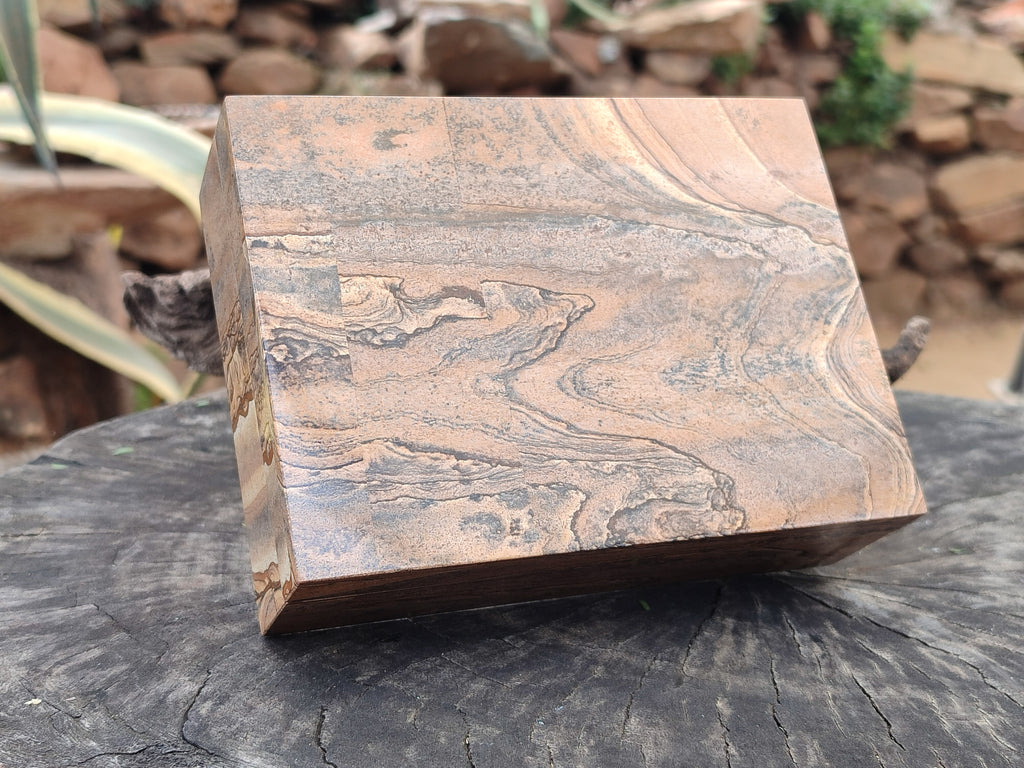 Hand Made Namibian Desert Picture Stone Jasper Jewellery Box - Sold per Item - From Namibia - Toprock Gemstones and Minerals 