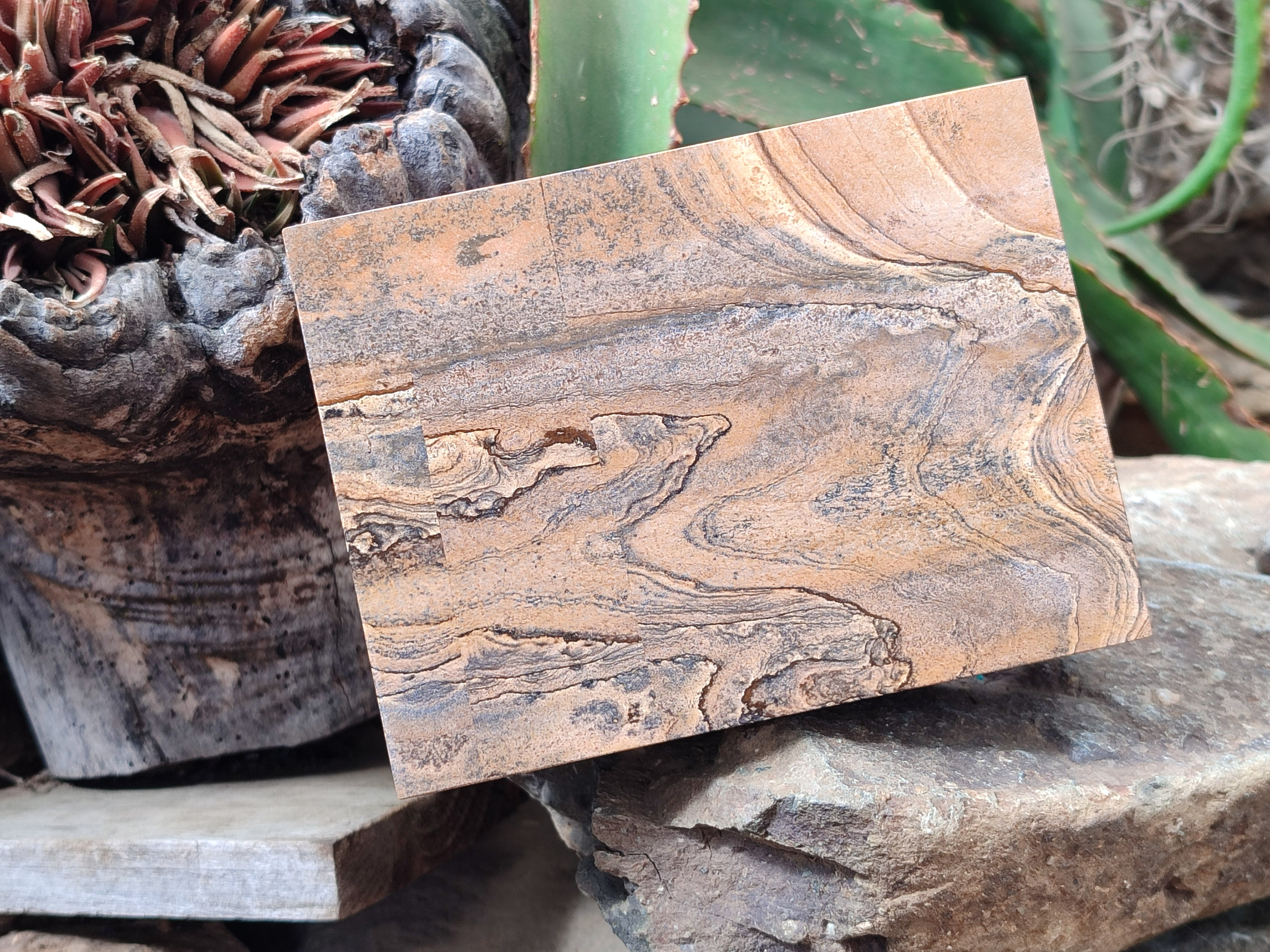 Hand Made Namibian Desert Picture Stone Jasper Jewellery Box - Sold per Item - From Namibia - Toprock Gemstones and Minerals 