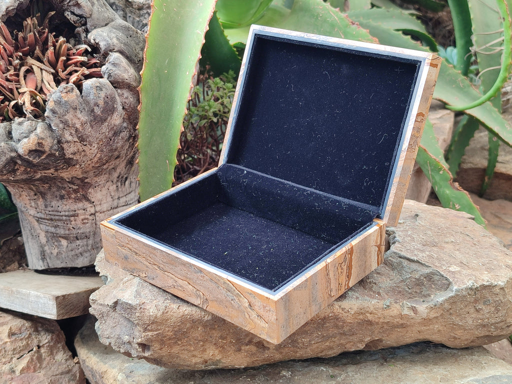 Hand Made Namibian Desert Picture Stone Jasper Jewellery Box - Sold per Item - From Namibia - Toprock Gemstones and Minerals 