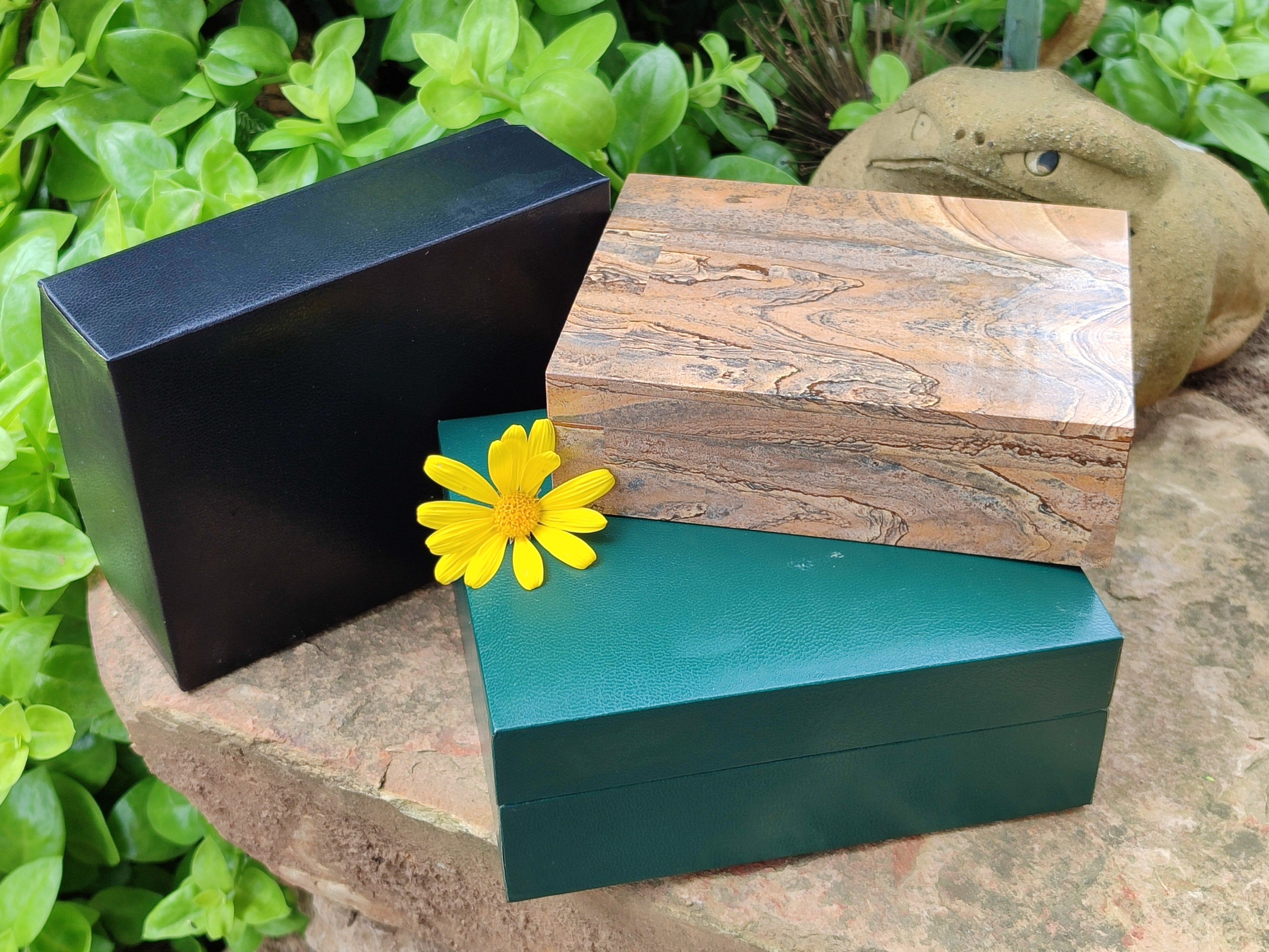 Hand Made Namibian Desert Picture Stone Jasper Jewellery Box - Sold per Item - From Namibia - Toprock Gemstones and Minerals 