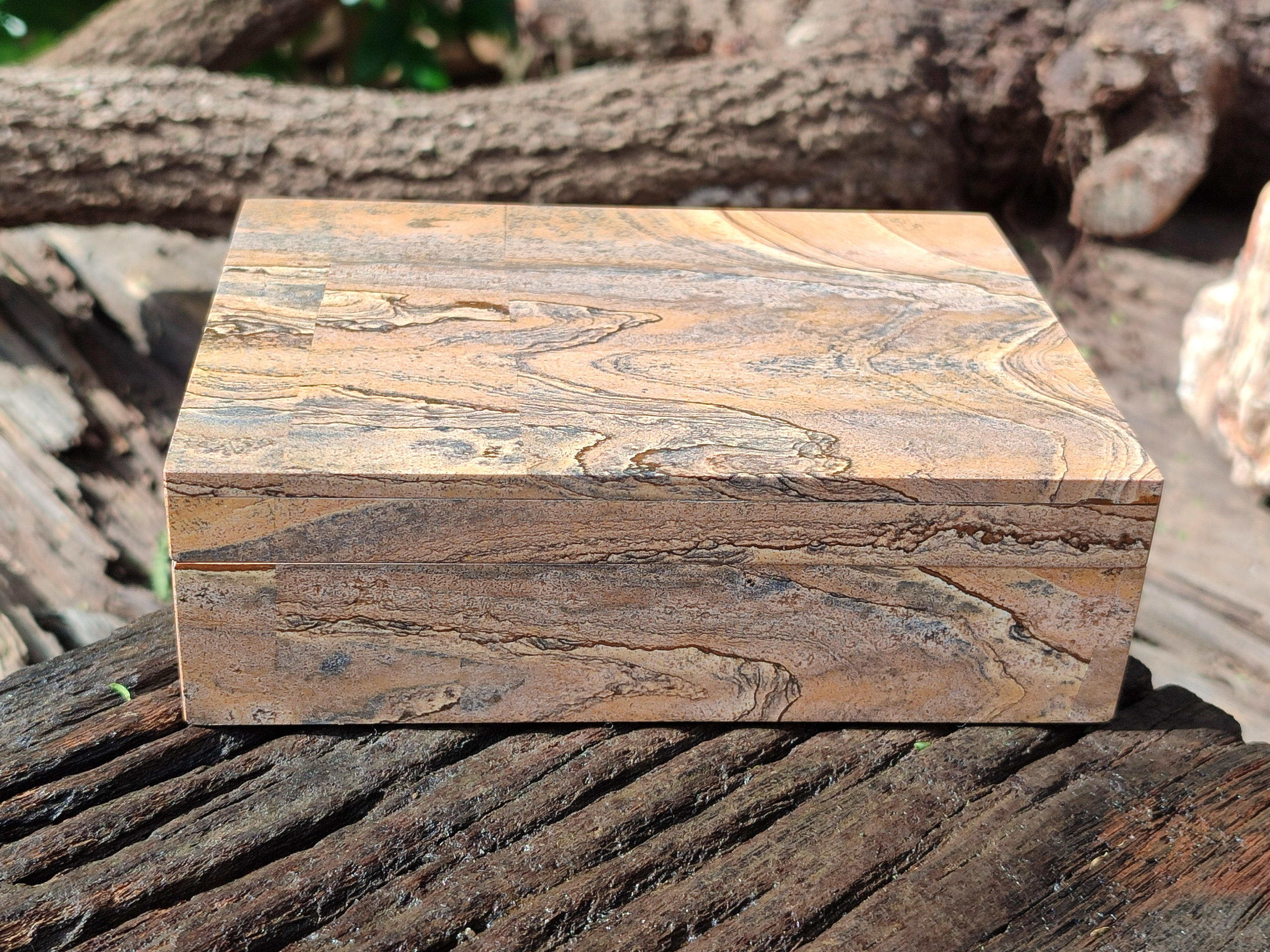 Hand Made Namibian Desert Picture Stone Jasper Jewellery Box - Sold per Item - From Namibia - Toprock Gemstones and Minerals 