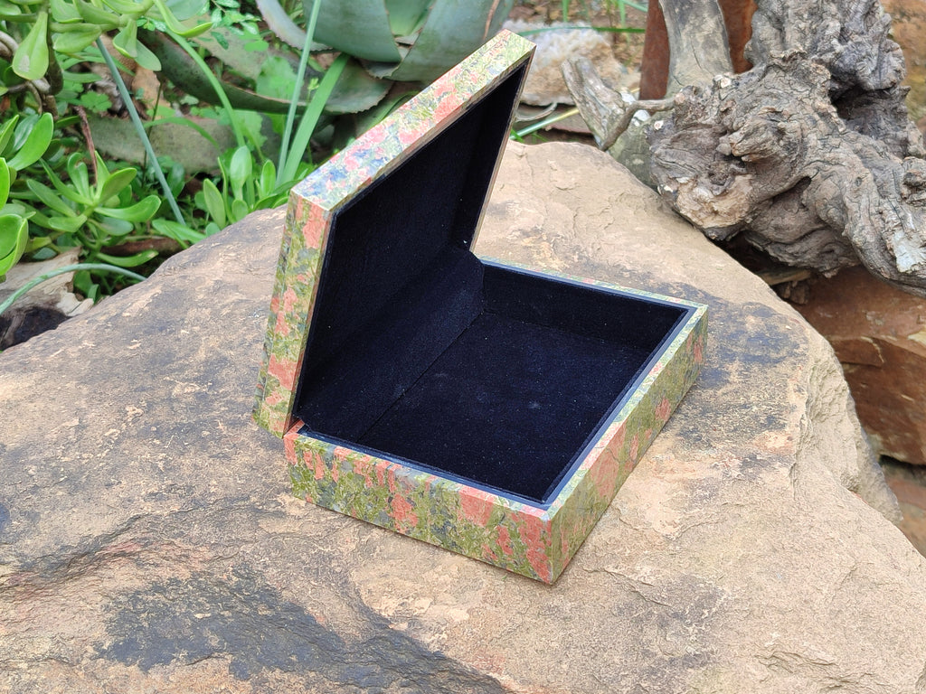 Hand Made Unakite Jewellery Box - Sold per Item - From South Africa - Toprock Gemstones and Minerals 