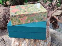 Hand Made Unakite Jewellery Box - Sold per Item - From South Africa - Toprock Gemstones and Minerals 