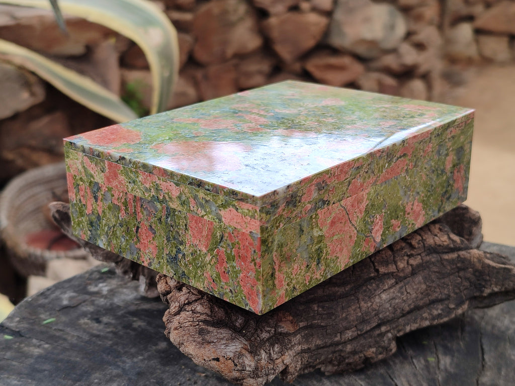 Hand Made Unakite Jewellery Box - Sold per Item - From South Africa - Toprock Gemstones and Minerals 