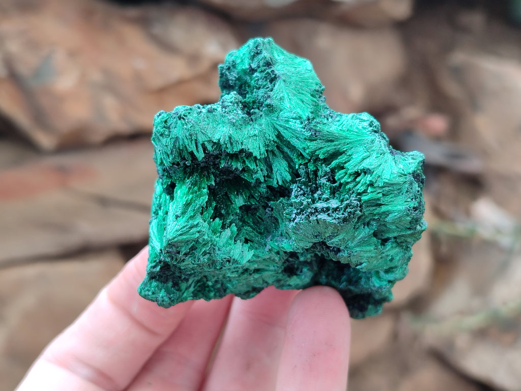 Natural Silky Malachite Specimens x 6 From Kasompe, Congo - Toprock Gemstones and Minerals 