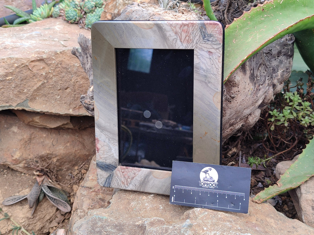 Hand Made Polychrome Jasper Picture Frame x 1 From Madagascar - Toprock Gemstones and Minerals 