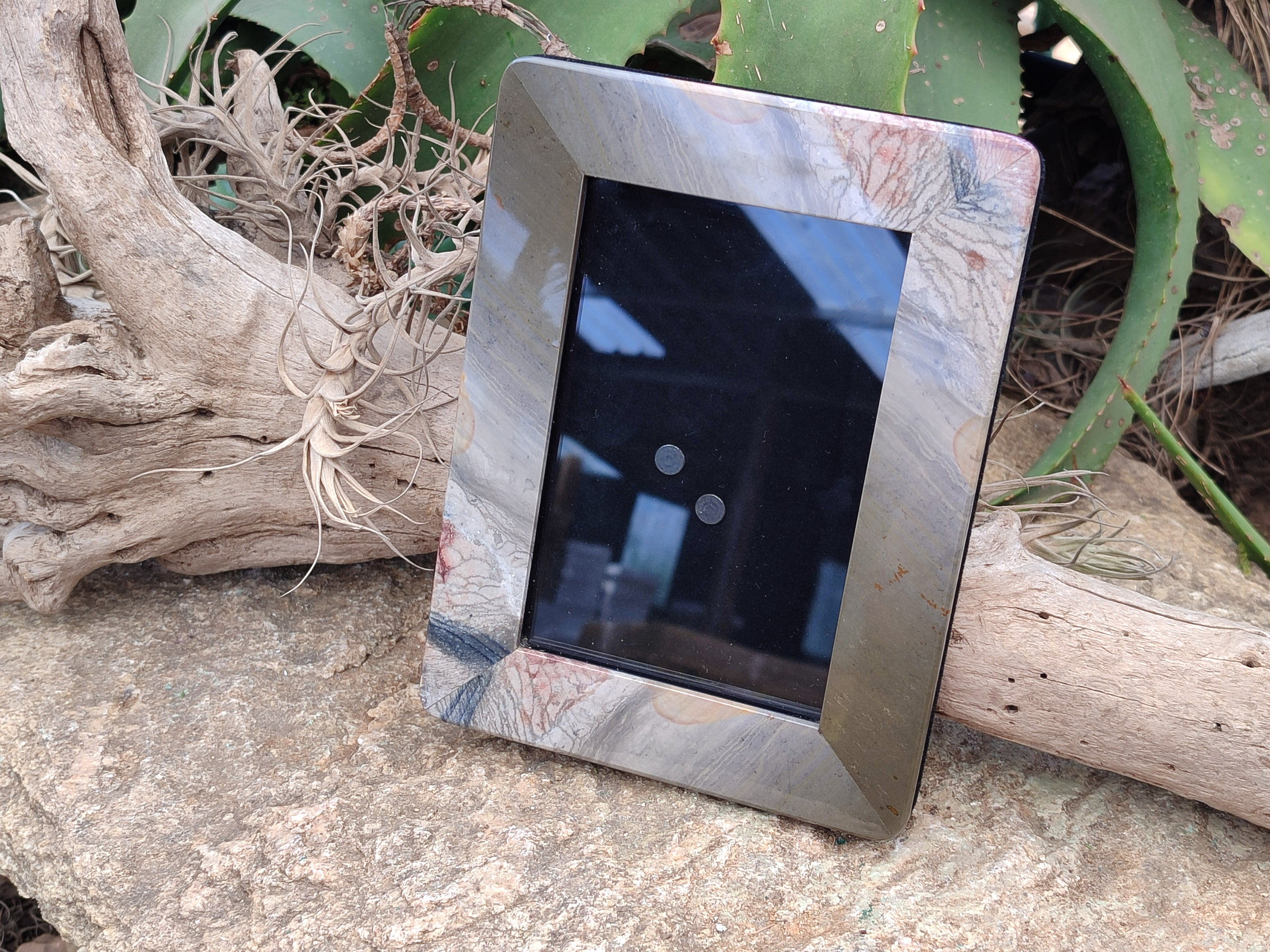 Hand Made Polychrome Jasper Picture Frame x 1 From Madagascar - Toprock Gemstones and Minerals 