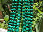 Polished Malachite Ball Shaped 8 mm Beaded Necklace - Sold Per Item- From Congo - Toprock Gemstones and Minerals 