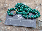 Polished Malachite Ball Shaped 8 mm Beaded Necklace - Sold Per Item- From Congo - Toprock Gemstones and Minerals 