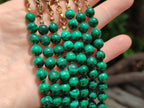 Polished Malachite Ball Shaped 8 mm Beaded Necklace - Sold Per Item- From Congo - Toprock Gemstones and Minerals 