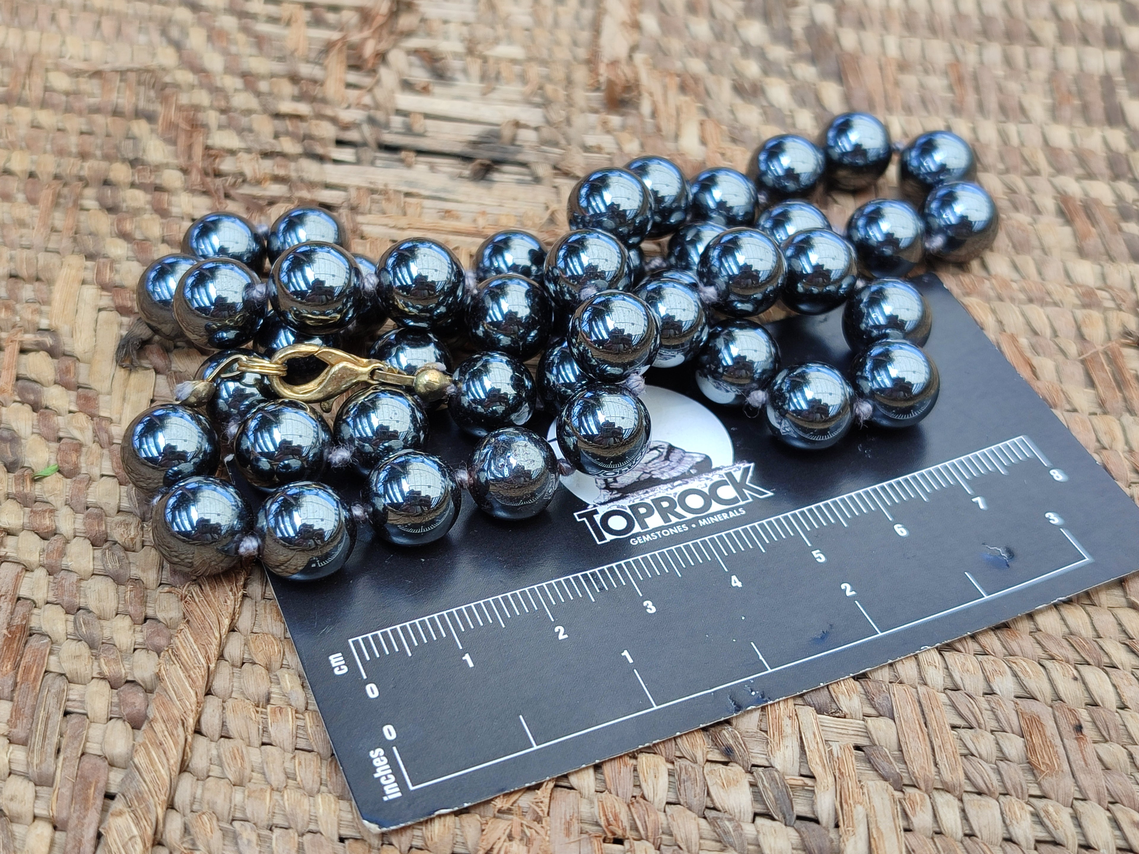 Polished Silver Hematite Ball Shaped Beaded Necklace - Sold Per Item - From China - Toprock Gemstones and Minerals 