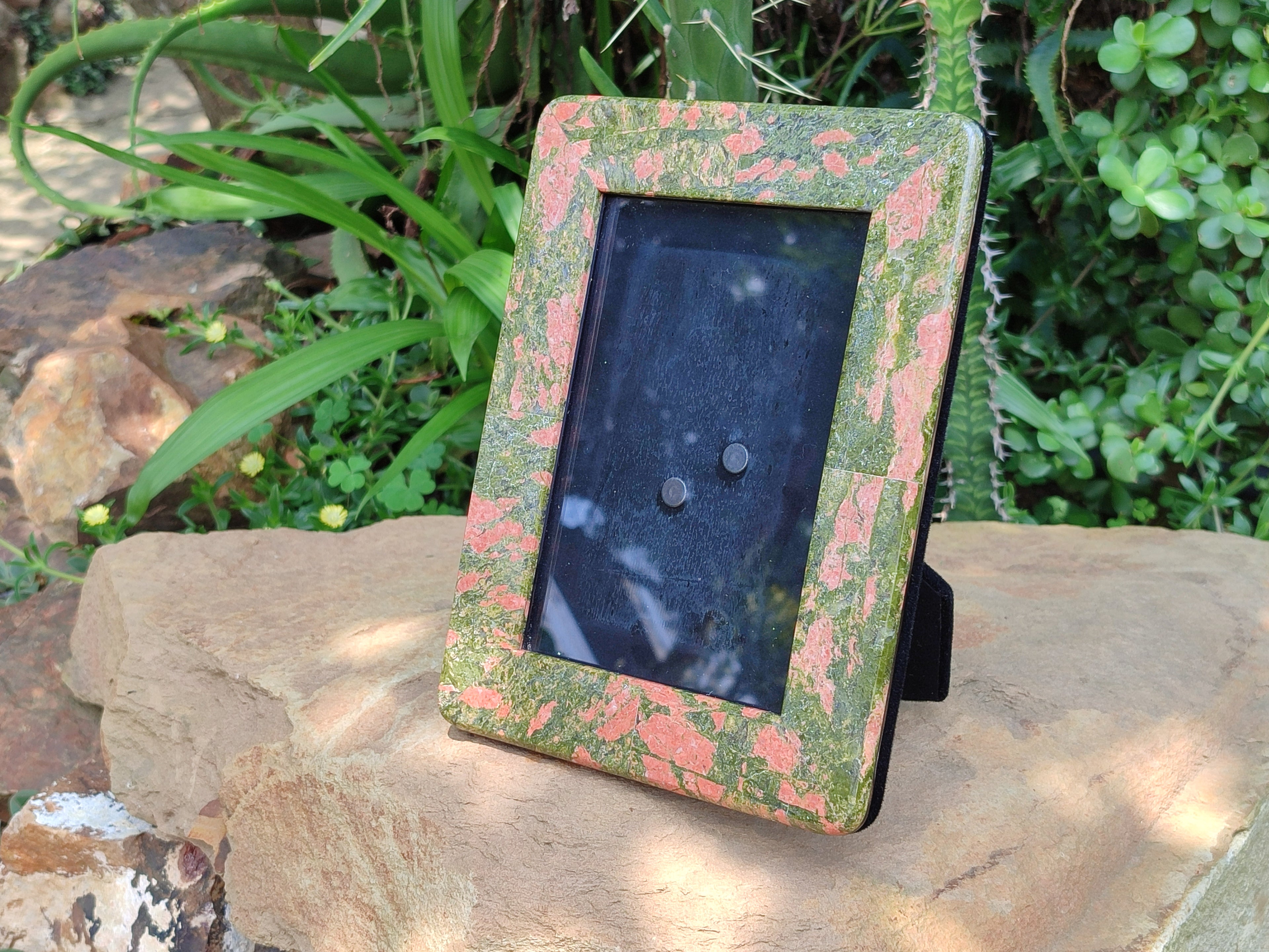 Hand Made Unakite Picture Frame in Box - Sold per Item - From South Africa - Toprock Gemstones and Minerals 