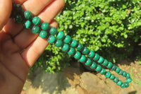 Polished Large Malachite Ball Shaped Beaded Necklace - Sold Per Item- From Congo - Toprock Gemstones and Minerals 