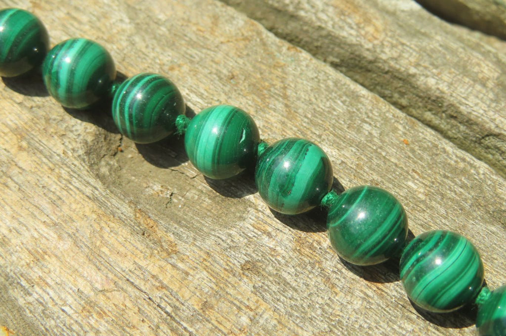 Polished Large Malachite Ball Shaped Beaded Necklace - Sold Per Item- From Congo - Toprock Gemstones and Minerals 