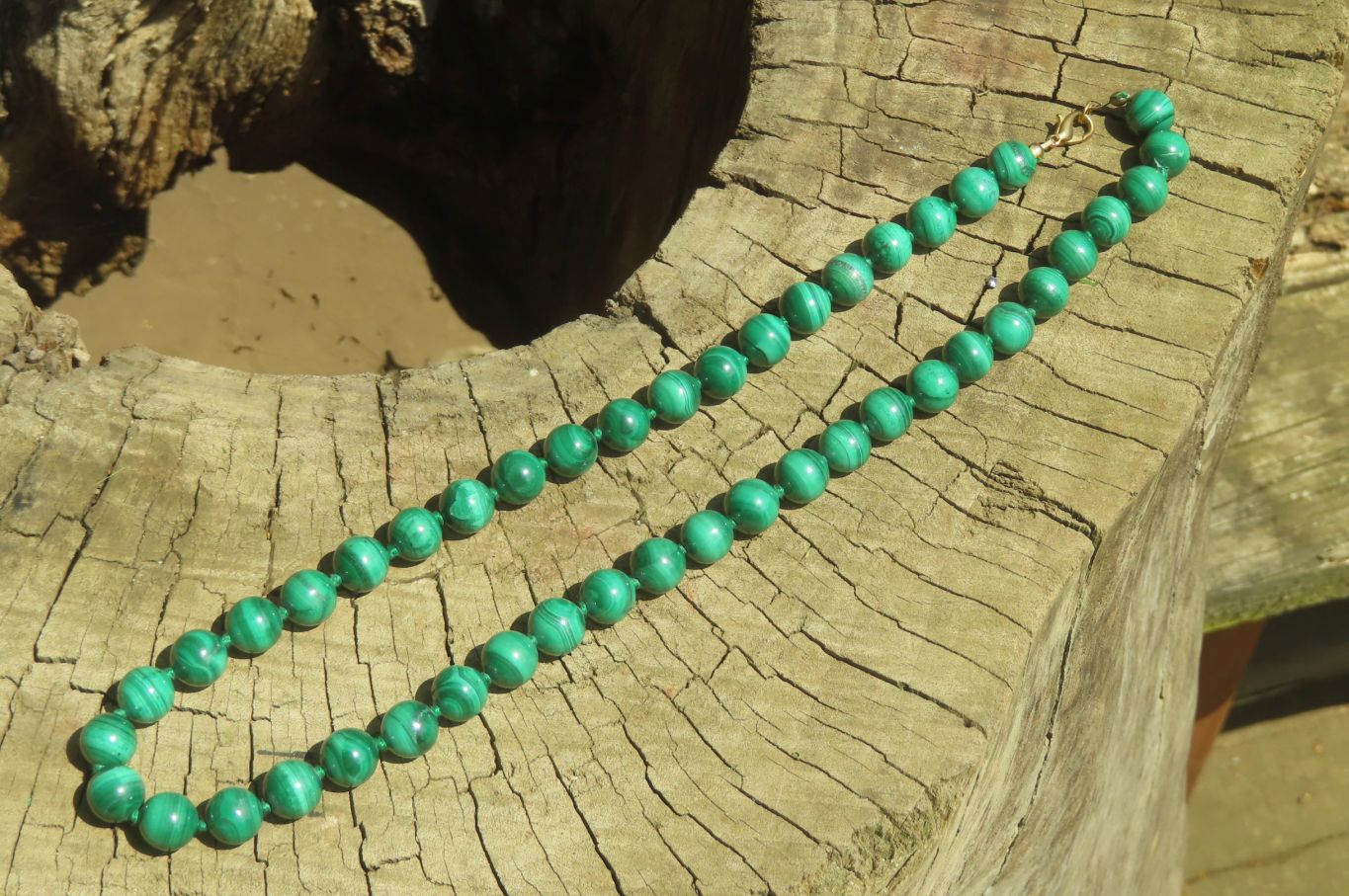 Polished Large Malachite Ball Shaped Beaded Necklace - Sold Per Item- From Congo - Toprock Gemstones and Minerals 