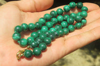 Polished Large Malachite Ball Shaped Beaded Necklace - Sold Per Item- From Congo - Toprock Gemstones and Minerals 