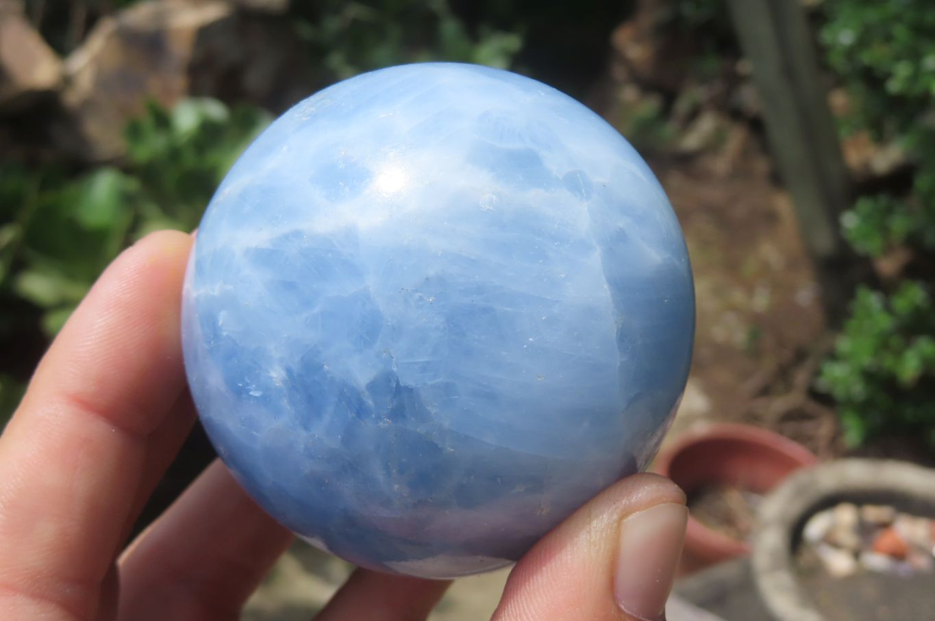 Polished Medium Blue Calcite Spheres - Sold per Item - From Madagascar - Toprock Gemstones and Minerals 