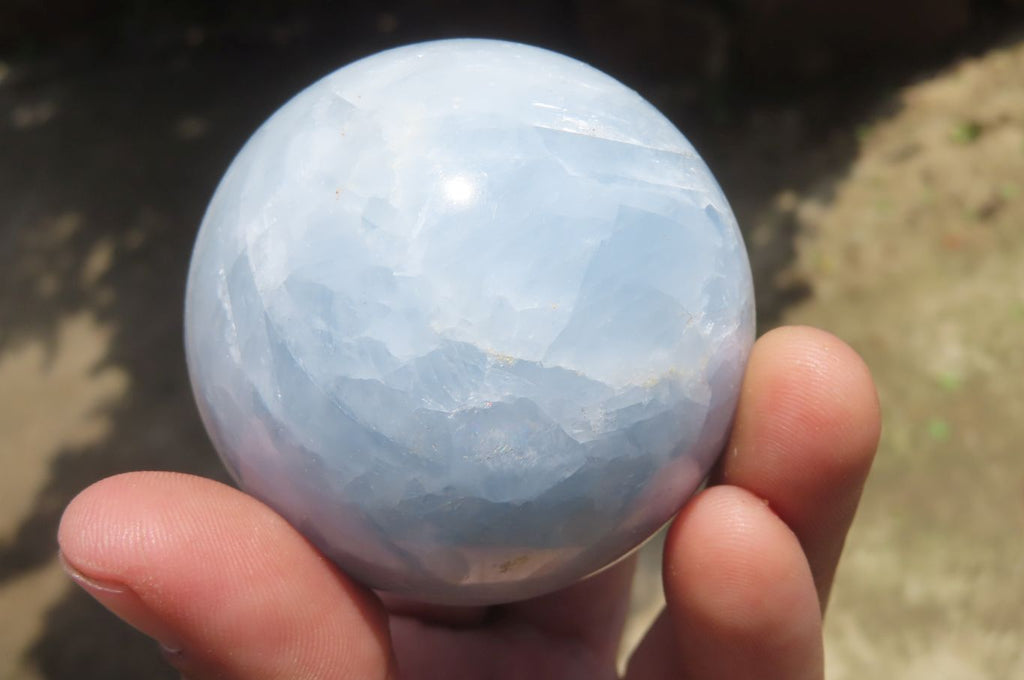 Polished Medium Blue Calcite Spheres - Sold per Item - From Madagascar - Toprock Gemstones and Minerals 