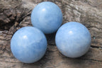 Polished Medium Blue Calcite Spheres - Sold per Item - From Madagascar - Toprock Gemstones and Minerals 