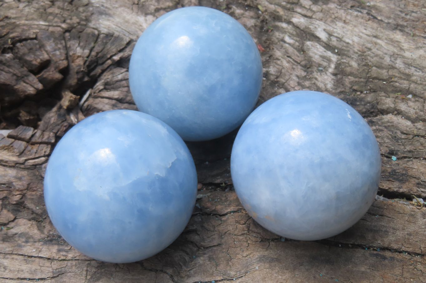 Polished Medium Blue Calcite Spheres - Sold per Item - From Madagascar - Toprock Gemstones and Minerals 