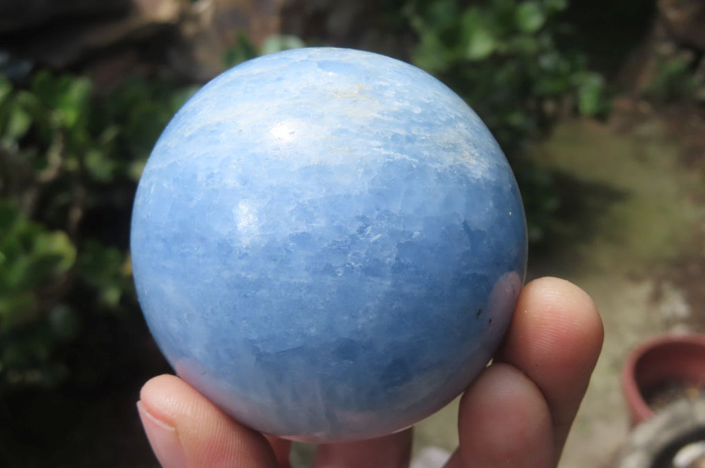 Polished Medium Blue Calcite Spheres - Sold per Item - From Madagascar - Toprock Gemstones and Minerals 