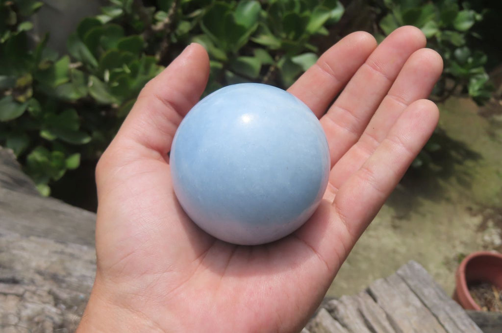 Polished Medium Blue Calcite Spheres - Sold per Item - From Madagascar - Toprock Gemstones and Minerals 