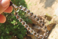 Polished Clear Smokey Quartz Beaded Stretch Bracelet - Sold Per Item - From Madagascar - Toprock Gemstones and Minerals 