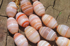 Polished Red Striped Tibetan Agate Beaded Necklace - Sold Per Item - From Tibet - Toprock Gemstones and Minerals 