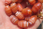 Polished Red Striped Tibetan Agate Beaded Necklace - Sold Per Item - From Tibet - Toprock Gemstones and Minerals 